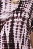 Vertical Tie Dye Asymmetrical Dolman Midi Dress
