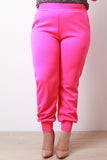 Embossed Quilted Pattern Jogger Pants