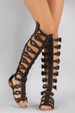 Studded Strappy Teardrop Open Toe Gladiator Flat Sandal