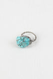 Faux Turquoise Stone Wire-Wrapped Ring