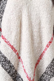 Linear Pattern Textured Knit Turtleneck Poncho