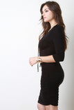 Corset Front Ruched Sides Mini Dress